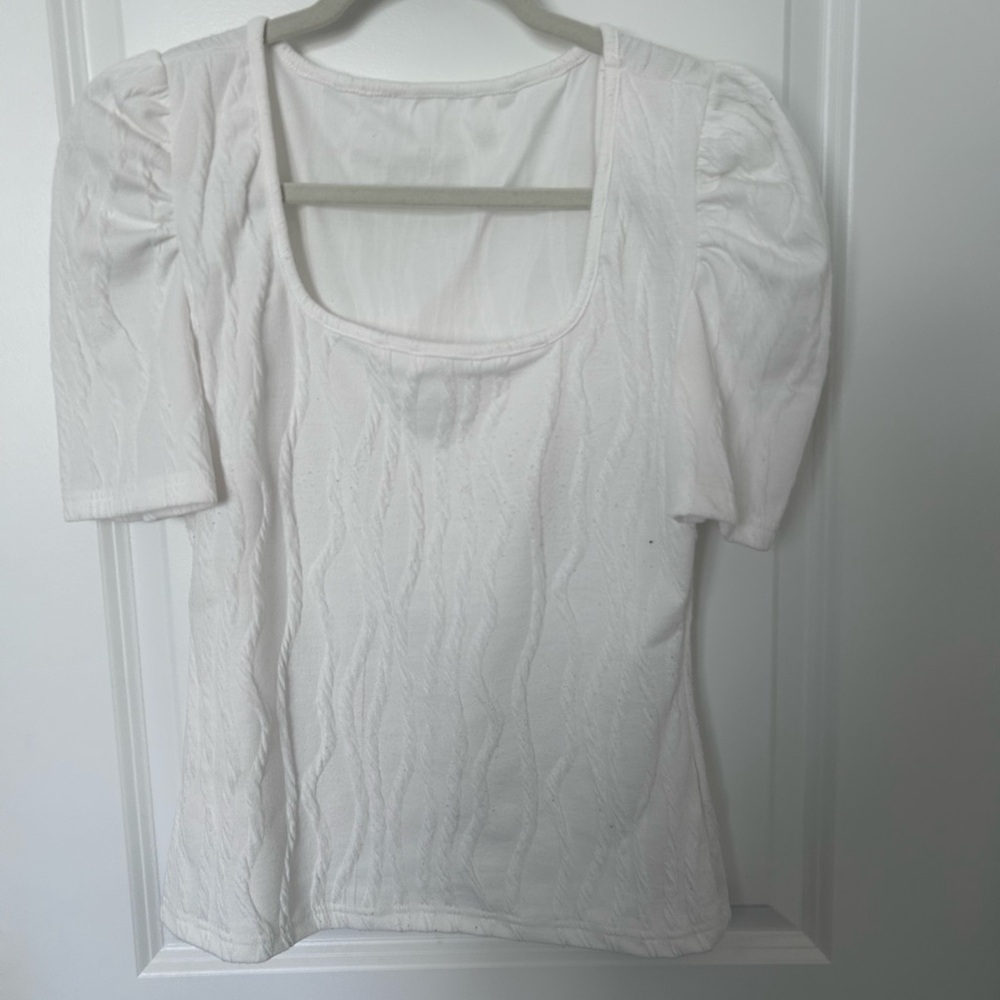 White Puff Sleeve Top